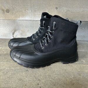 Sperry Mens Duck Float Lace Up Rain Snow Boot Black Size 12 M Worn Once STS24761